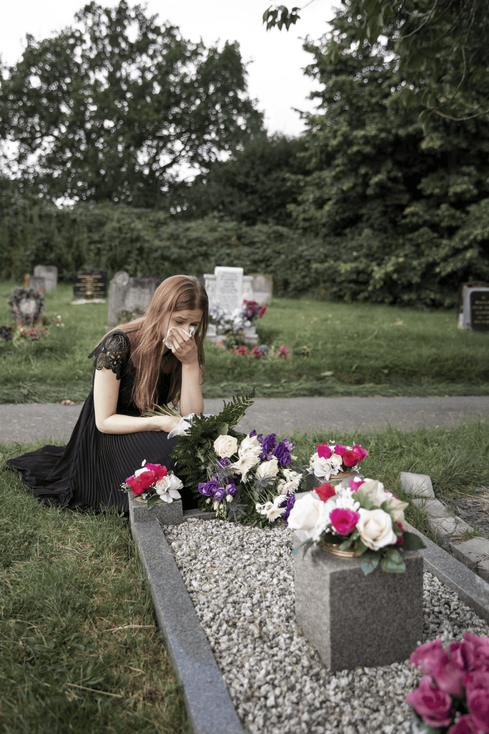 Woman at the cemetary