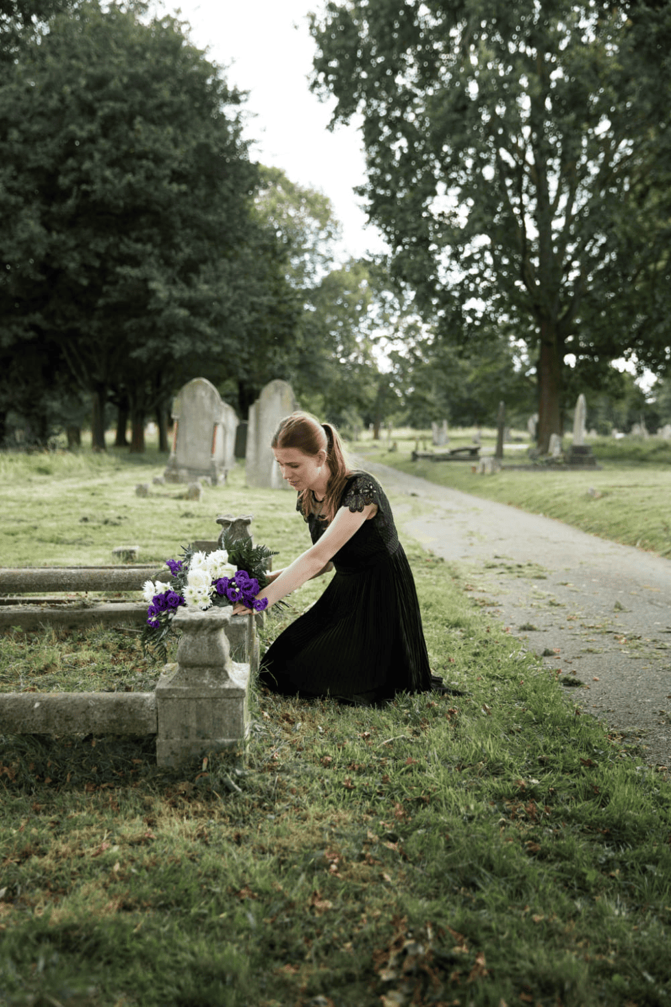 Woman at the cemetary